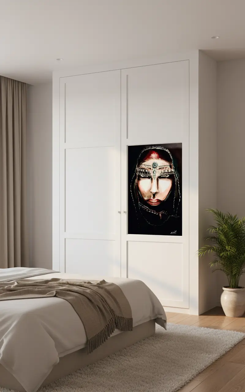 Décoration artistique porte repositionnable sans trace